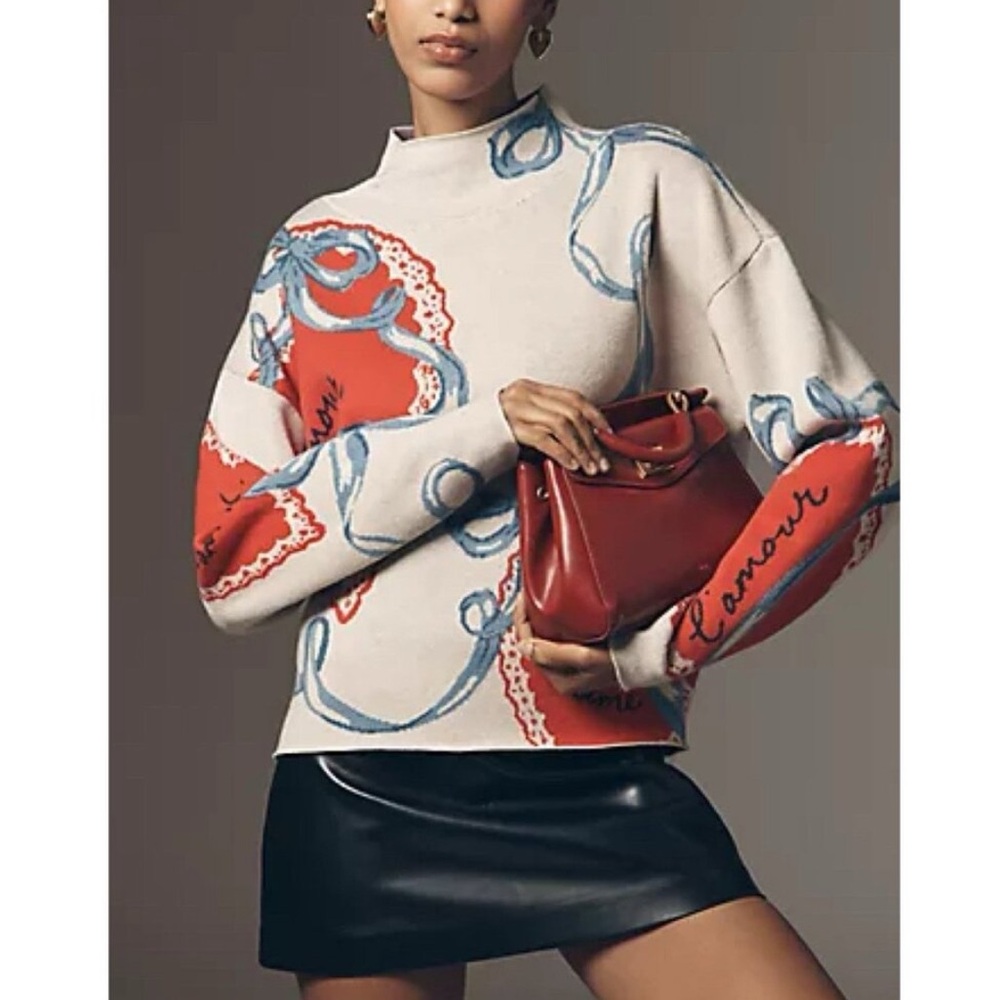 Anthropologie Maeve Carys mock neck sweater sz S NWT